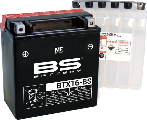 BS Battery BTX16-BS MF (cp) Maintenance Free
